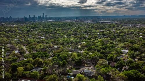 Wallpaper Mural 4K+ Aerial time-lapse over Mueller of the Austin skyline and Airport Blvd Torontodigital.ca