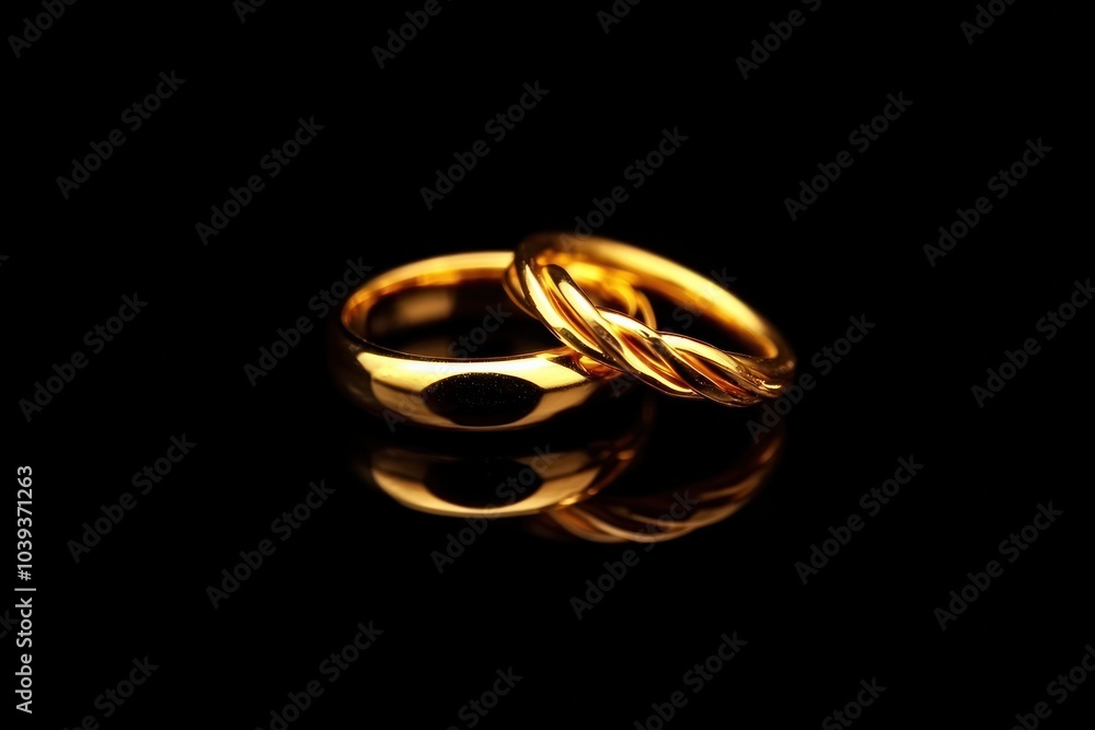 Elegant Golden Wedding Rings Reflecting Love and Commitment in a Timeless Display Elegant Golden Wedding Rings Reflecting Love and Commitment in a Timeless Display