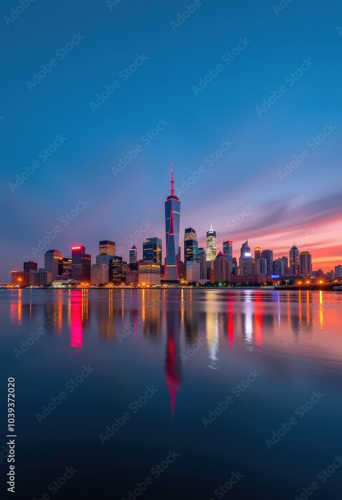 Fototapeta premium country skyline at sunset