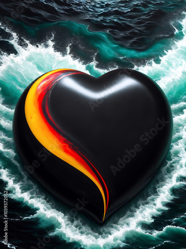 heart in the water