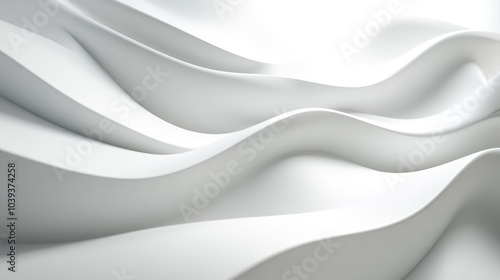 Smooth White Waves of Fabric in Soft Light