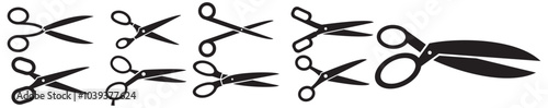 Scissors icons set on white background.  Professional hair scissor set Vector.