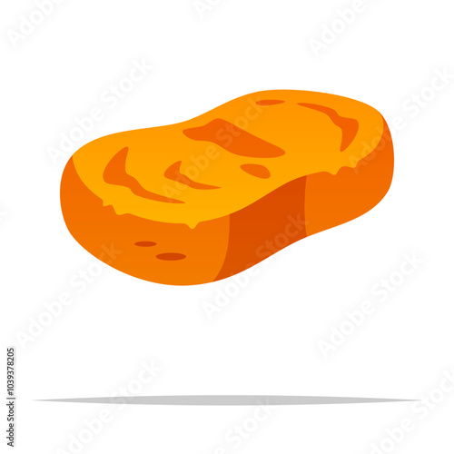 Cartoon chicken nugget vector isolated illustration
