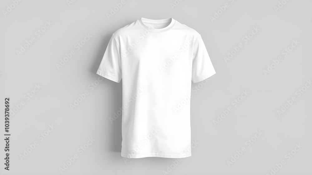 White Short-Sleeve T-Shirt Mockup, White Short-Sleeve T-Shirt Mockup,