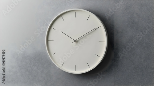 Wallpaper Mural Simple Minimalist Wall Clock on Grey Background Torontodigital.ca