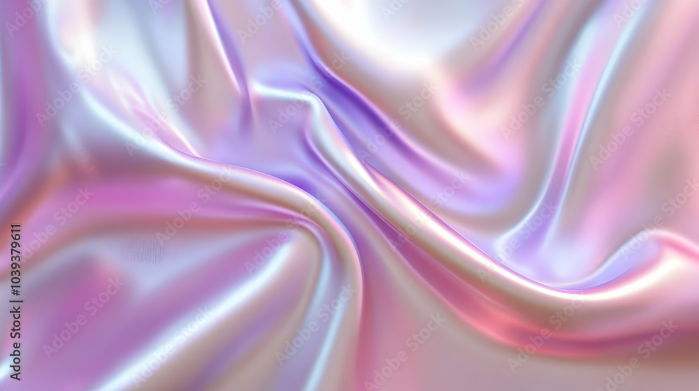 Obraz premium Pastel Pink and Purple Holographic Satin Fabric Texture