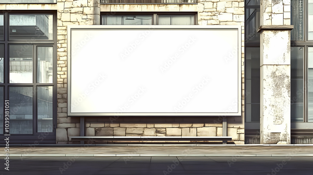 Blank Billboard on Urban Building Side Blank Billboard on Urban Building Side