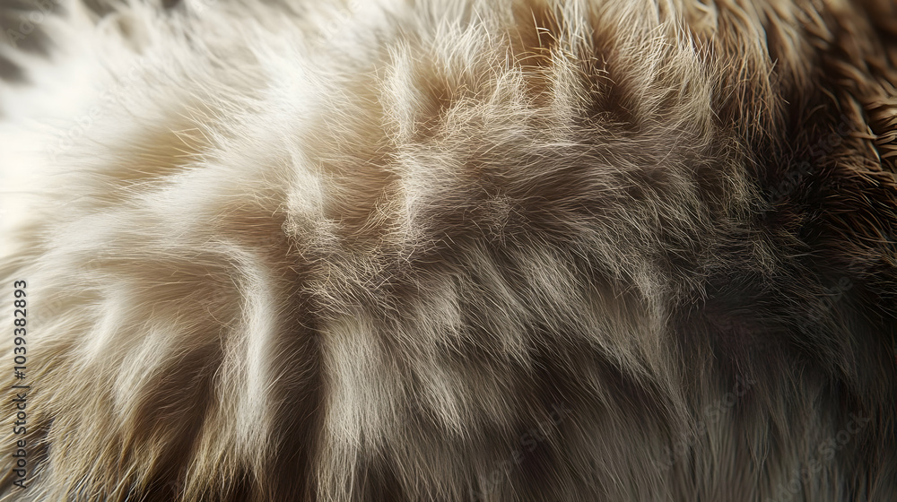 Close-Up of Soft Beige and White Fur Texture Close-Up of Soft Beige and White Fur Texture