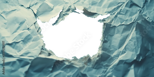 ragged Hole torn in ripped paper photo