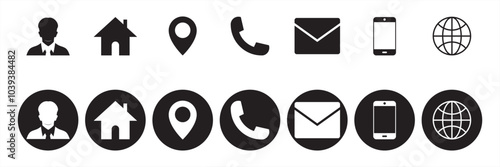 contact us icon, contact us web icon collection, website icon vector illustration