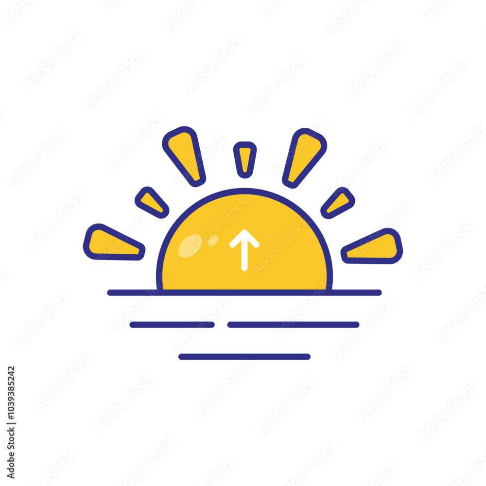 Sunrise vector icon stock illustration Sunrise vector icon stock illustration