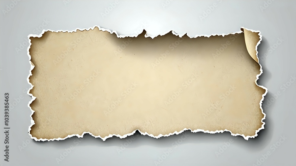 Torn paper with rough edges revealing beige background. Torn paper with rough edges revealing beige background.