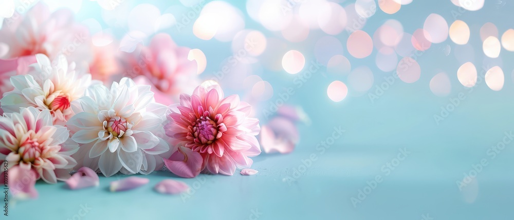Colorful flowers with soft bokeh background, bright and cheerful atmosphere. Colorful flowers with soft bokeh background, bright and cheerful atmosphere.