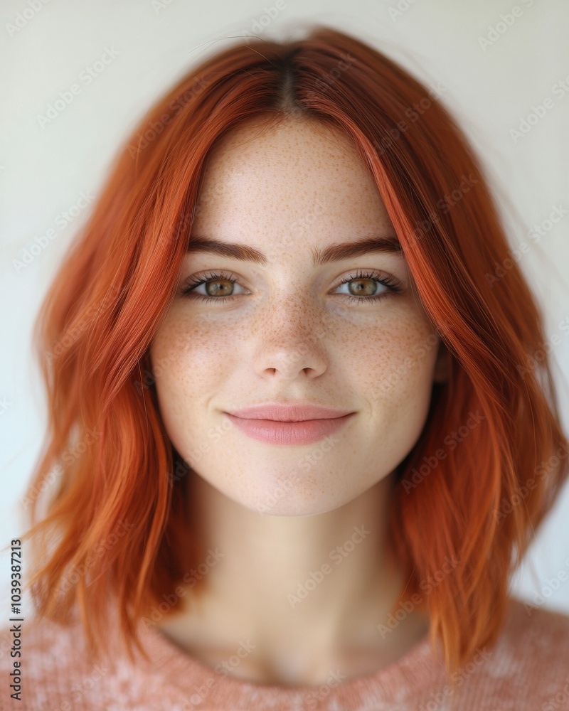 Fototapeta premium Confident Redhead Woman Portrait with Bold Expression