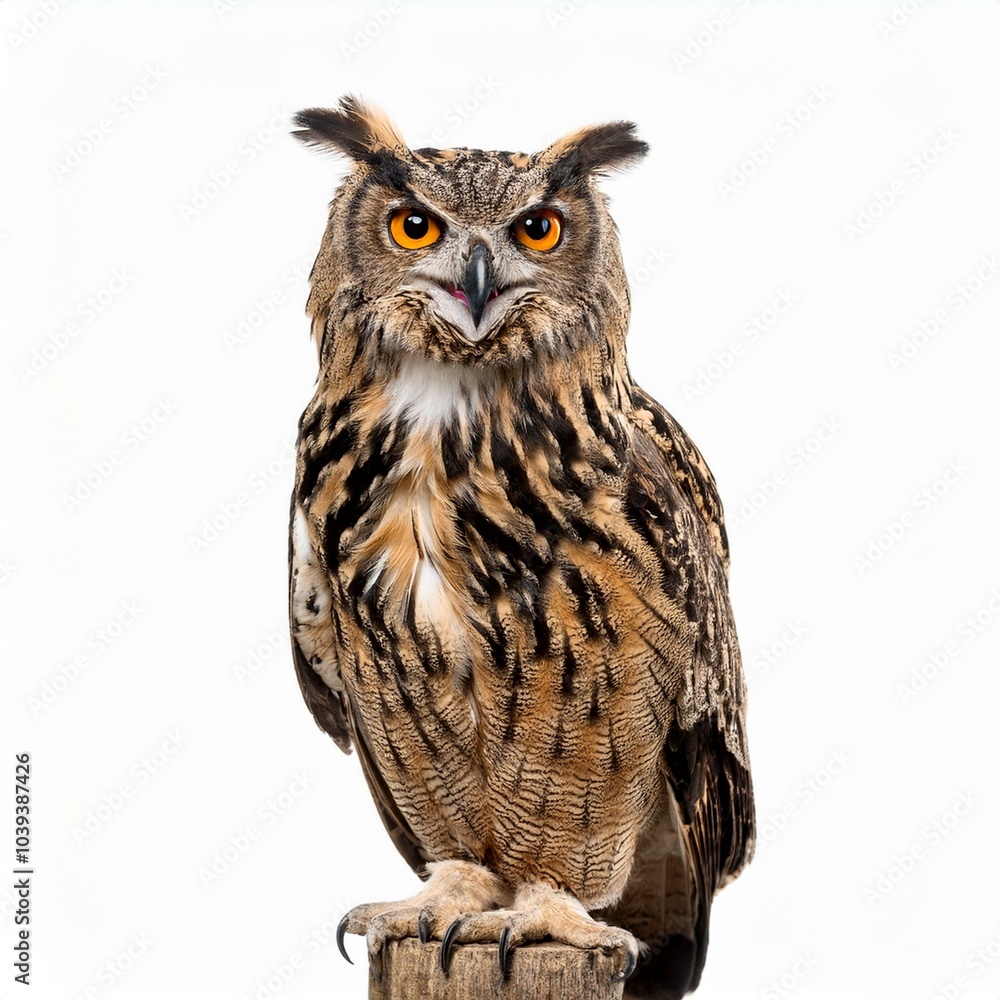 Fototapeta premium アフリカワシミミズク（Spotted Eagle Owl on white background） 