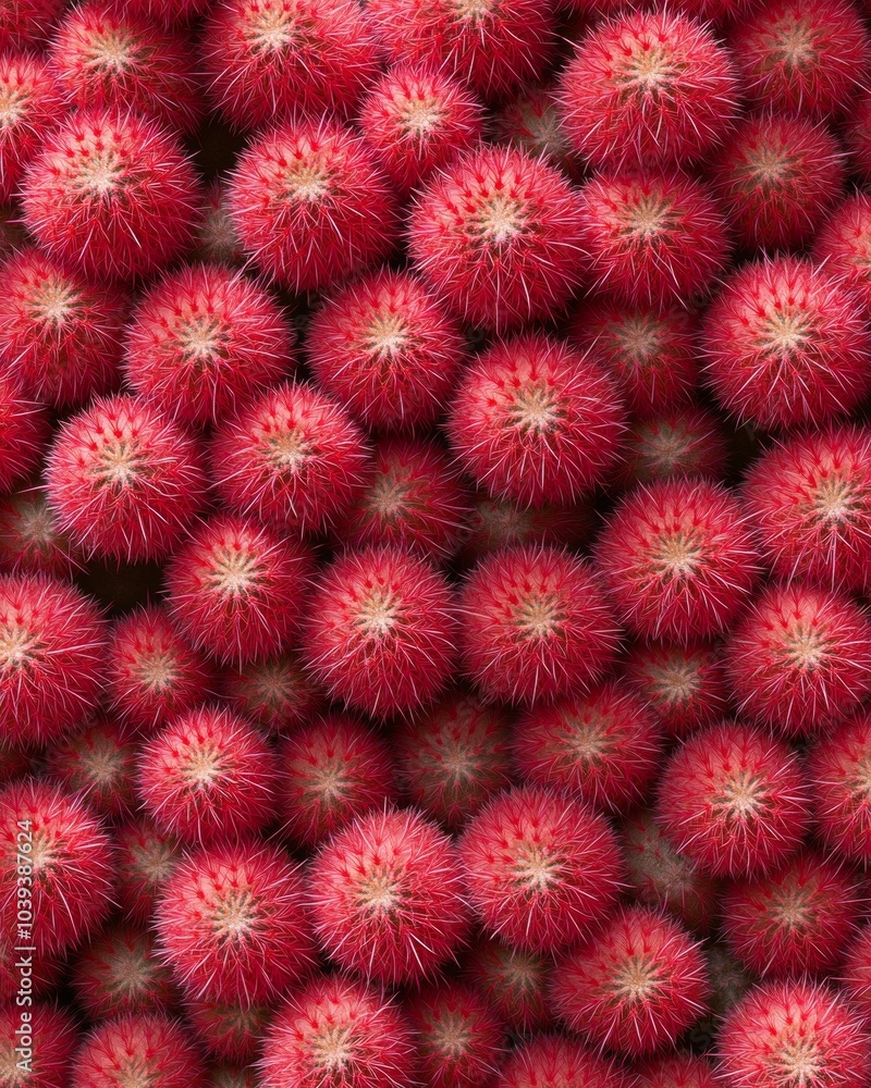 Aerial View of Red Cactus Creating Symmetrical Geometric Pattern Aerial View of Red Cactus Creating Symmetrical Geometric Pattern