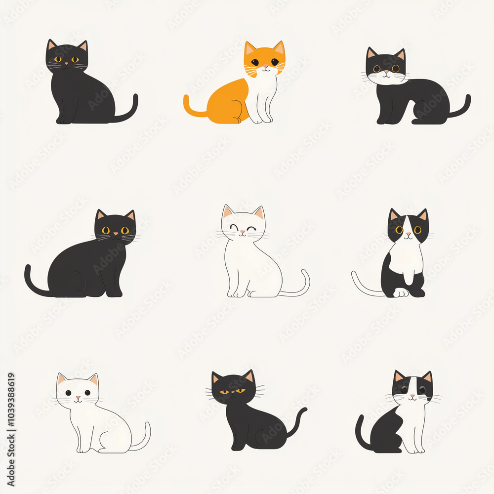 set of cats set of cats