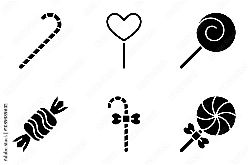 Naklejka premium Set of Candy icon symbol. vector illustration on white background