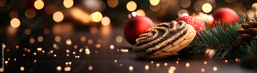 Celebrate the joy of the holiday season with our beautifully crafted cookie perfectly placed among shimmering decorations and natural elements that embody the warmth and spirit of festive gatherings Celebrate the joy of the holiday season with our beautifully crafted cookie perfectly placed among shimmering decorations and natural elements that embody the warmth and spirit of festive gatherings