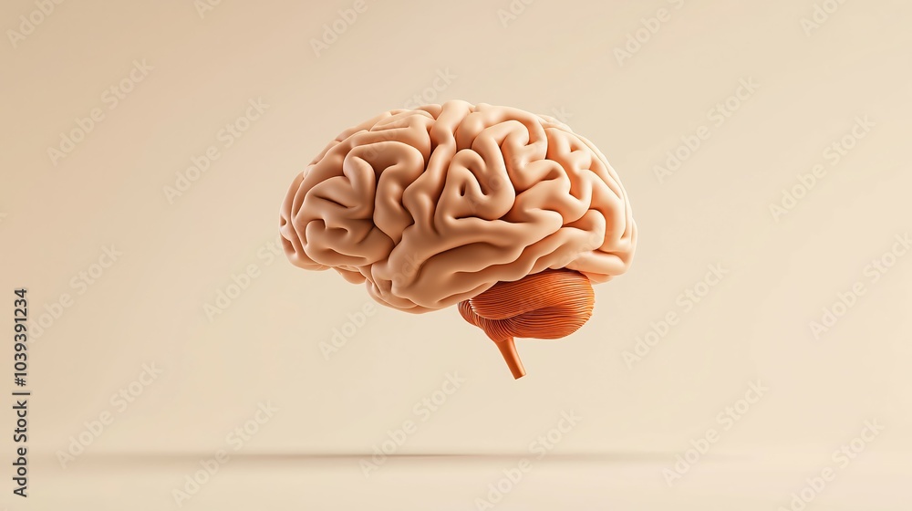 Detailed 3D Brain Model with Copy Space for Medical, Neuroscience, and Cognitive Studies Detailed 3D Brain Model with Copy Space for Medical, Neuroscience, and Cognitive Studies