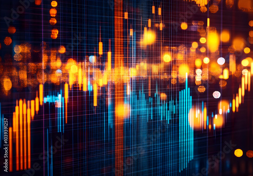 Stock Market Candlestick and Bar Chart Visualization photo