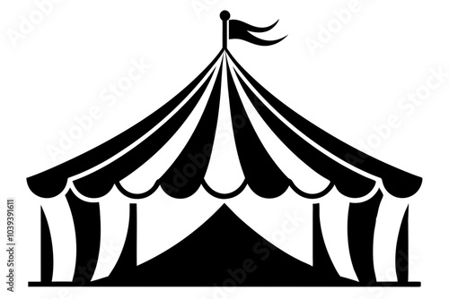 Circus tent silhouette | isolated vector silhouette illustration on white background