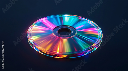 Shiny DVD Disc with Rainbow Reflections