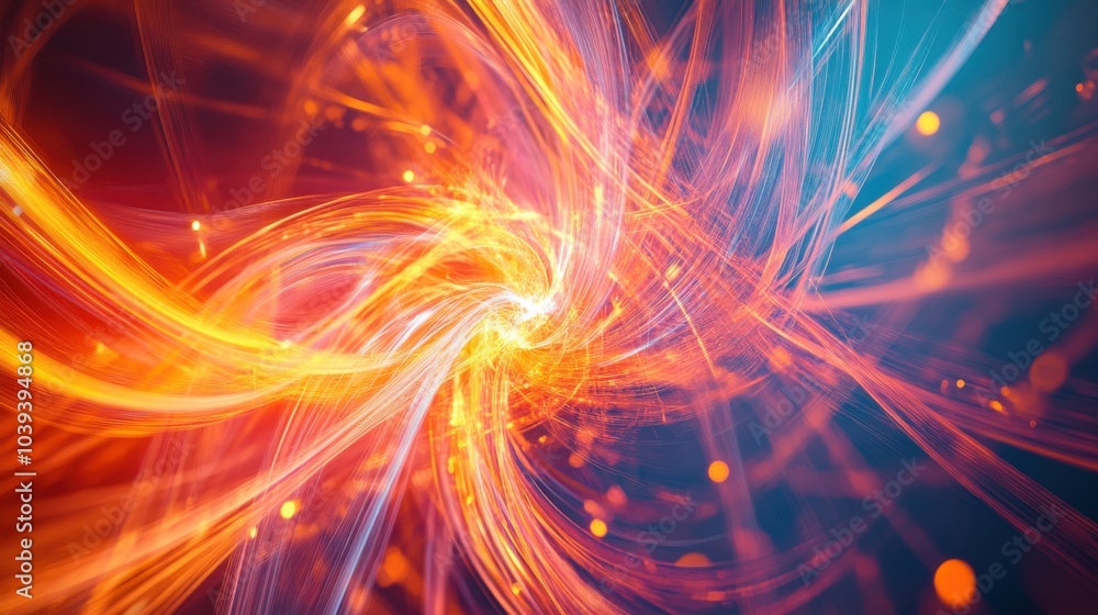 A burst of interwoven, luminous strands creating a web-like pattern with shifting hues, intricate and radiant A burst of interwoven, luminous strands creating a web-like pattern with shifting hues, intricate and radiant