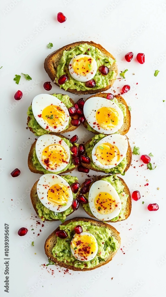 Avocado Toast with Egg and Pomegranate Seeds Avocado Toast with Egg and Pomegranate Seeds