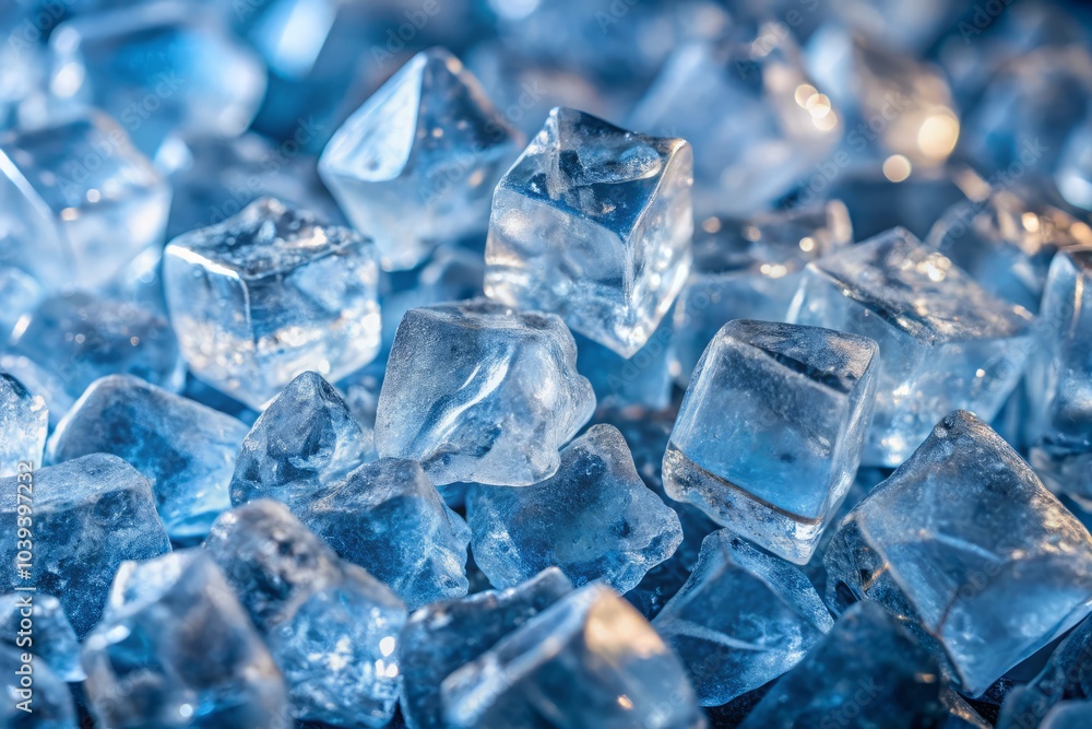 Closeup of Sparkling Crushed Ice Cubes Reflecting Light - Refreshing, Translucent, Ephemeral Beauty of Ice for Food Photography and Beverage Inspiration Closeup of Sparkling Crushed Ice Cubes Reflecting Light - Refreshing, Translucent, Ephemeral Beauty of Ice for Food Photography and Beverage Inspiration