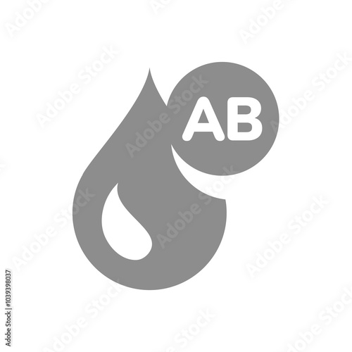 Blood type vector icon. Blood drop or droplet symbol.