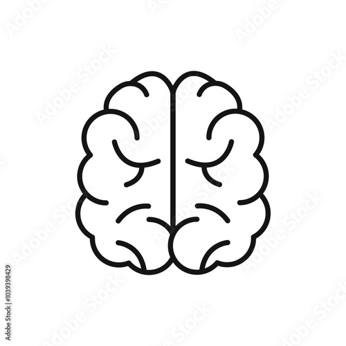 Brain icon Thin line art isolated