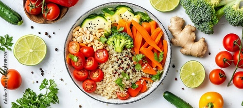 Quinoa Bowl with Vegetables and Cashews