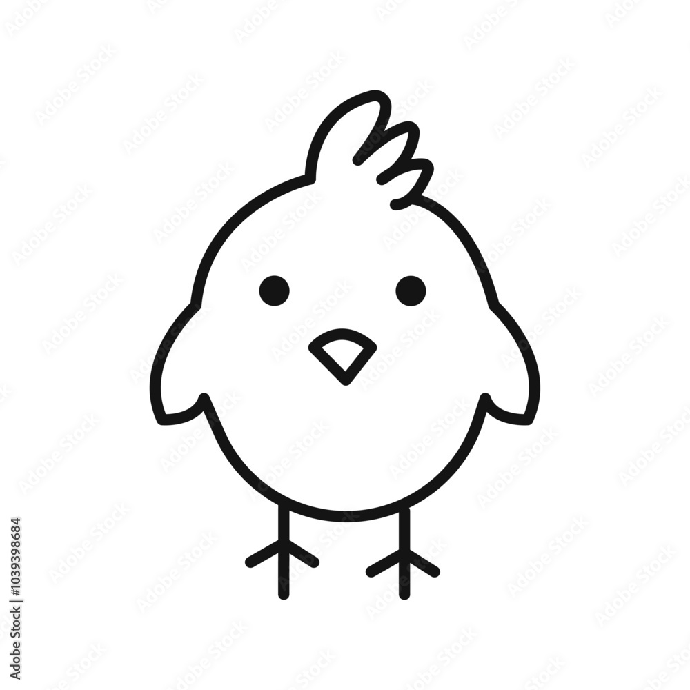 Chick icon Thin line art isolated Chick icon Thin line art isolated