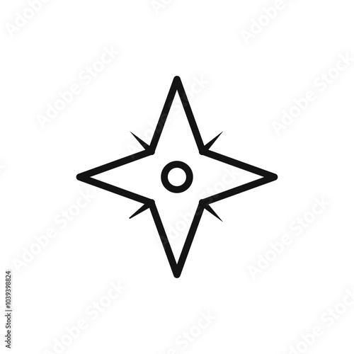 Compass icon Thin line art isolated