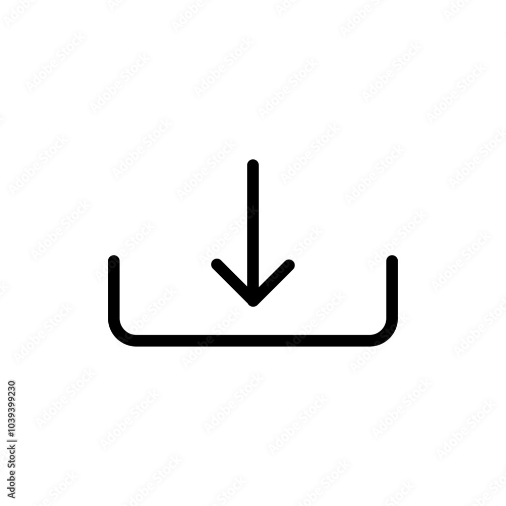 Download button icon Thin line art isolated Download button icon Thin line art isolated