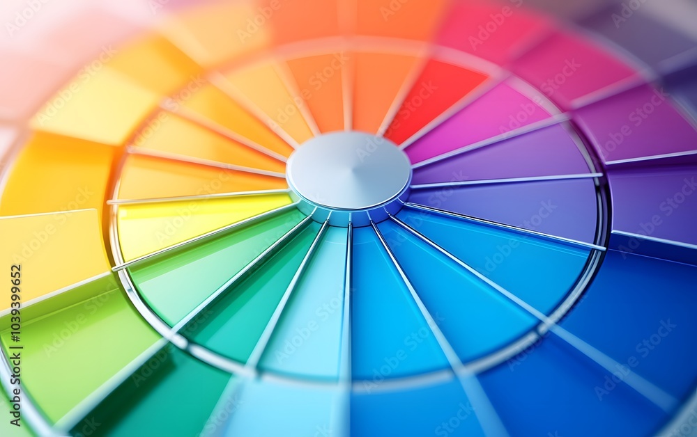 Obraz premium A vibrant color wheel showcasing a spectrum of hues, perfect for design and art inspiration.