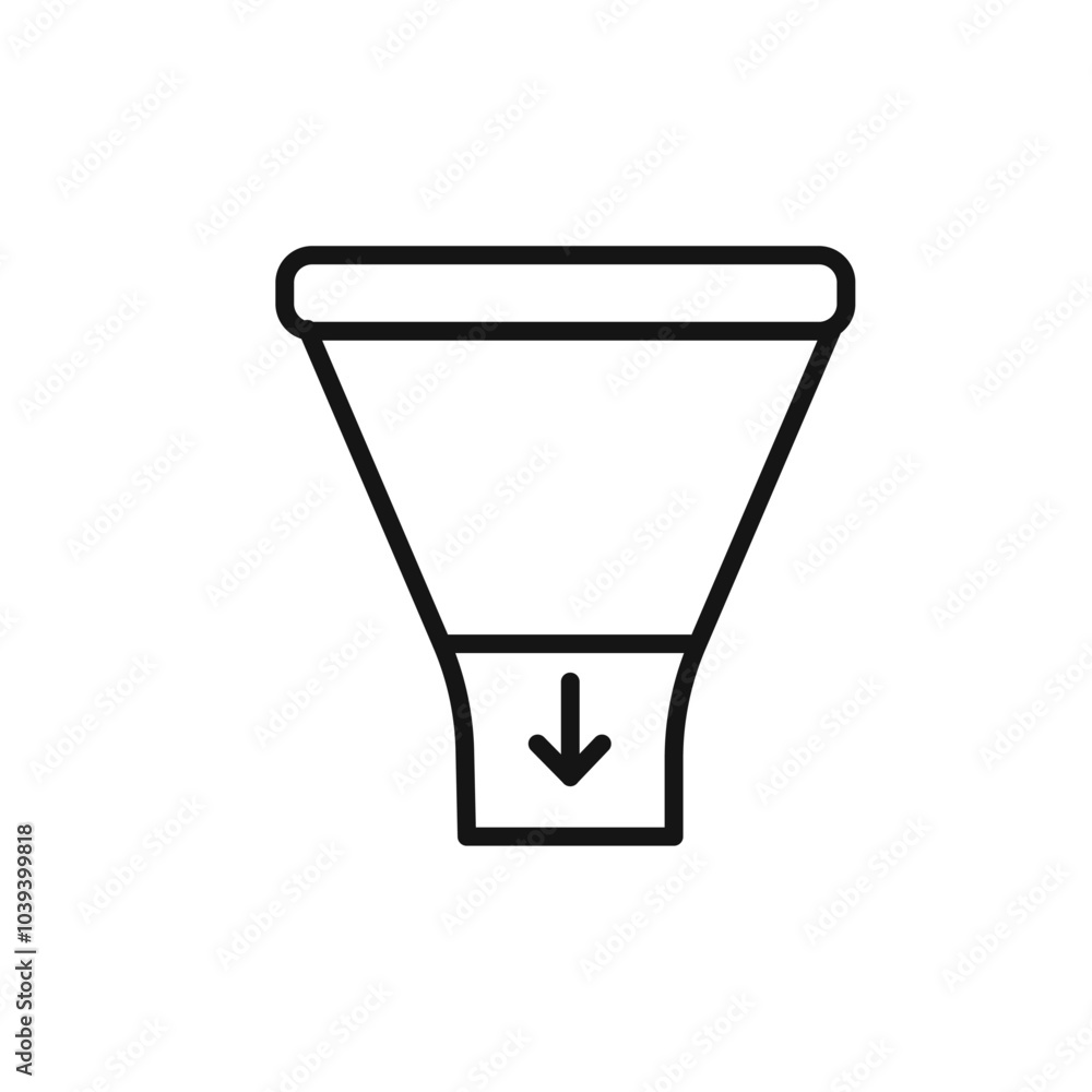 Funnel icon Thin line art isolated Funnel icon Thin line art isolated
