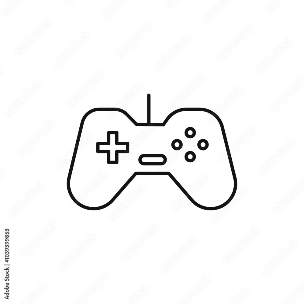 Gaming controller icon Thin line art isolated Gaming controller icon Thin line art isolated