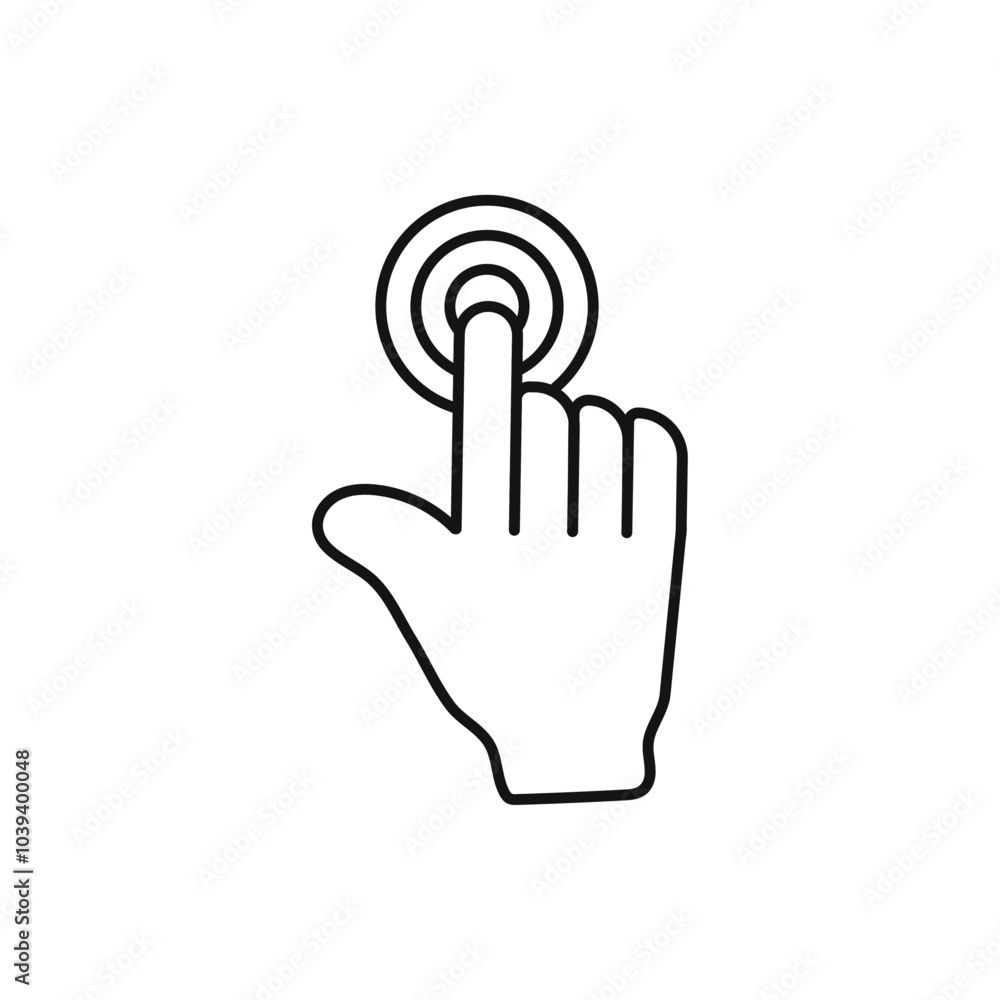 Hand pointer icon Thin line art isolated Hand pointer icon Thin line art isolated