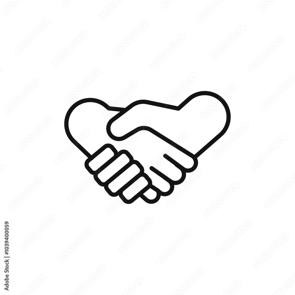 Handshake icon Thin line art isolated Handshake icon Thin line art isolated