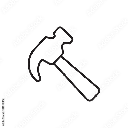 Hammer icon Thin line art isolated