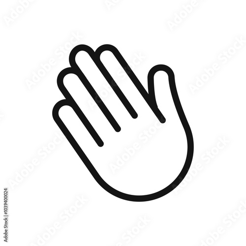 Hand icon Thin line art isolated