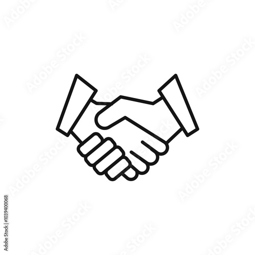 Handshake icon Thin line art isolated