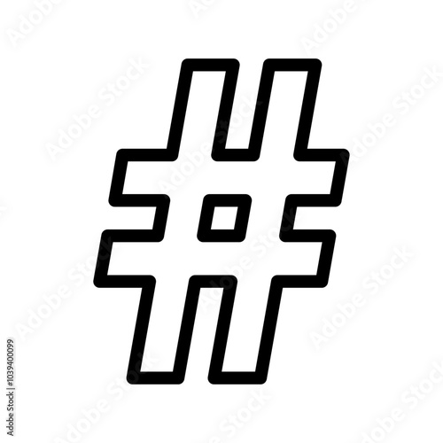 Hashtag icon Thin line art isolated