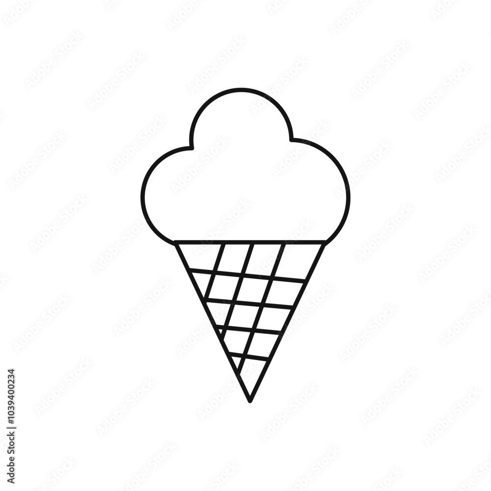 Ice Cream icon Thin line art isolated Ice Cream icon Thin line art isolated