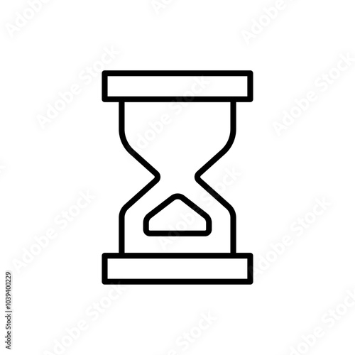 Hourglass icon Thin line art isolated