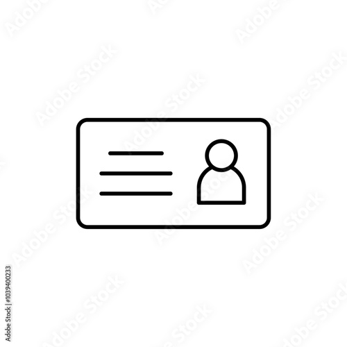 Identity card icon Thin line art isolated