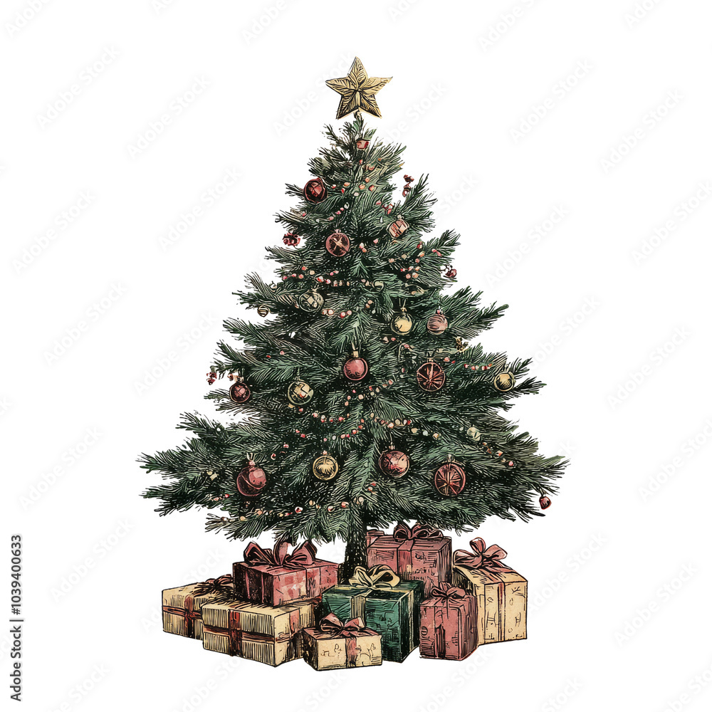 Christmas tree with gifts. Christmas tree with gifts.