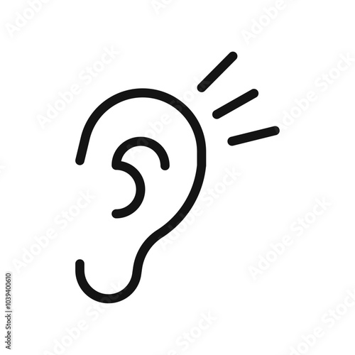 Listening icon Thin line art isolated